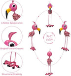 26” Metal Flamingo Statue Outdoor Garden Decor - Image 3