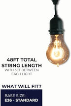 Bulbrite String15/E26-A19KT Outdoor-lightstrings, 48 Foot Black - Image 5