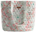 Maison d' Hermine Shopping Bags Cotton Quilted Tote Bag with Zipper Pockets by MaisondHermine