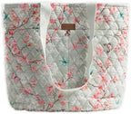 Maison d' Hermine Shopping Bags Cotton Quilted Tote Bag with Zipper Pockets by MaisondHermine