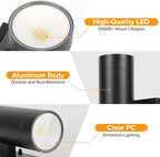 LUTEC Outdoor Wall Light Fixtures, Integrated LED Cylinder Up-Down Sconce, 16W 3000K Waterproof Aluminum Exterior Lighting, Modern Matte Black Wall Sconce Outdoor Lighting for Porch, Entryway, 4 Pack - Image 4