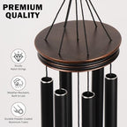 Vanquer Vintage Wind Chimes for Outside Deep Tone - 34'' Wind Chimes Outdoor Clearance, Windchimes Outdoors, Memorial Wind Chimes, Sympathy Gift, Patio, Home Décor, Vintage Black (34" Hummingbird - A) - Image 3