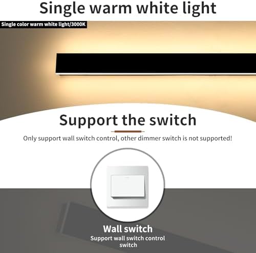 2 Pack Modern Outdoor Wall Light, 3000K Warm White 71inch LED Wall Sconce, IP65 Waterproof Exterior Lighting, Black Aluminium Minimalist Long Wall Lamp for Patio, Garage, Yard - Image 4