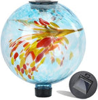 VCUTEKA Solar Gazing Ball, Glass Garden Globes for Outdoor Decor, 10" Swirl by VCUTEKA