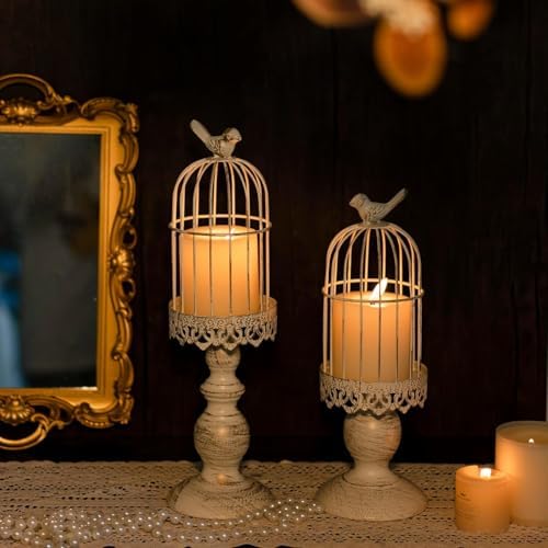2PCS Iron Birdcage Candle Holder Decorative for Weddings Home Vintage Detachable Centerpieces Tables Hanging Outdoor Indoor Courtyard - Image 5