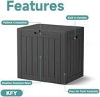 30 Gallon Waterproof Resin Deck Box, UV Resistant Outdoor Storage for Garden, Patio, Porch, Delivery,Striped Black - Image 3