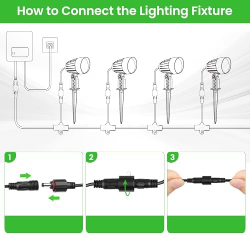 CLY All-in-One LED Low Voltage Landscape Lighting Kit 12W Pathway Lights 6P - Image 6