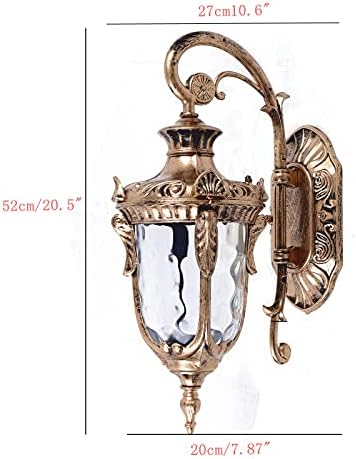Bronze Outdoor Wall Light Fixture, Exterior Wall Lantern Waterproof Sconce Porch Lights Wall Mount with Hammered Glass Shade Outdoor Wall Sconce Exterior Barn Light Industrial Light Fixture for Hours - Image 4