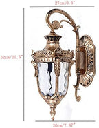 Bronze Outdoor Wall Light Fixture, Exterior Wall Lantern Waterproof Sconce Porch Lights Wall Mount with Hammered Glass Shade Outdoor Wall Sconce Exterior Barn Light Industrial Light Fixture for Hours - Image 4
