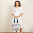 Maison d' Hermine Shopping Bags Cotton Quilted Tote Bag with Zipper Pockets - Image 2