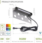 ASD LED 7 Inch Retaining Wall Light Fixture, Hardscape Paver Lighting | RGBW, App & Voice Control, Waterproof, ETL Listed | 3W 110LM RGB-2700K-6500K 12V | Landscape Step Illumination | Black, 16 Pack - Image 2
