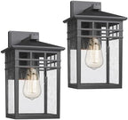 Outdoor Light Fixtures Wall Mount, Modern Farmhouse Exterior Wall Sconces with Seeded Glass for Porch, Waterproof Industrial Craftsman Carriage Lantern Lamp Outside for House Patio Garage,2 Pack by Diyel