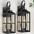 Bdrofn 2 Pack 19" Large Outside Modern Wall Sconce Light Fixture Dusk to Dawn, Industrial Porch Light Wall Mount with Glass, Waterproof Farmhouse Exterior Lamp Lighting Bulbs Included by Bdrofn