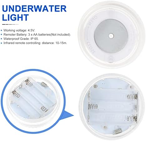 2 Sets Led Garden Driving Aquariums Remote Underwater Lights White Base Pool with Aquarium Fountain Ornament Decoration Submersible Pond Bathtub Hot Magnets Remoter(Colorfulx2pcs,7X3CMx3pcs) - Image 5