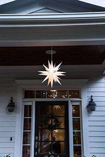 Elf Logic 21" Large Warm White LED Moravian Star - Hanging Outdoor Christmas Light - Use as Holiday Decoration, Porch Light, 3D Fixture, Advent Star, Wedding & Ballroom Venue Decor - Assembly Required - Image 3
