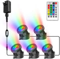 RGB Pond Lights LED Underwater with Timer, IP68 Waterproof Set of 5 by CREPOW