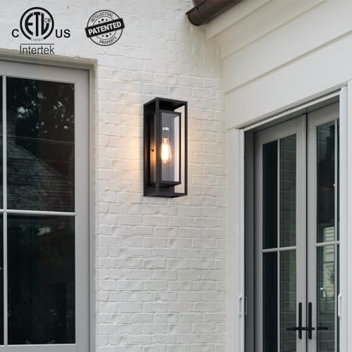 mirrea 18" Modern Outdoor Porch Wall Light, Matte Black, Pack of 4 - Image 4