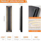 Modern Exterior Light Fixture, LED Outdoor Wall Lights Black, 23.6'' 1 Pack - Image 4