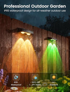 Solar Fence Lights 8 Pack 9 Colors & 11 Lighting Modes Solar Wall Lights Outdoor Waterproof IP65 RGB Color Changing Fence Lights Solar Powered for Garden Yard Patio Deck Step Patio Wall - Image 3