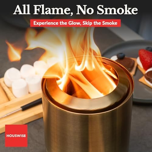 Houswise Smokeless Tabletop Fire Pit Outdoor - 8 Inch Mini Fire Pit, Wood Pellet Table Top Firepit, Portable Table Top Pit for Outside Patio, Small Pits Patio Heater Stove, Tabletop Firepit - Image 6