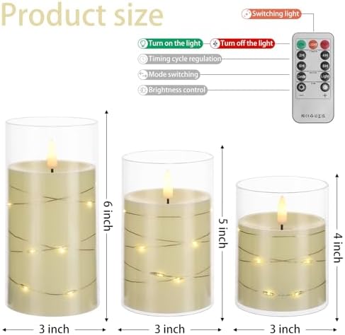 Flameless Candles LED Candles with Remote Timer Acrylic Shell Star Lights - Image 2