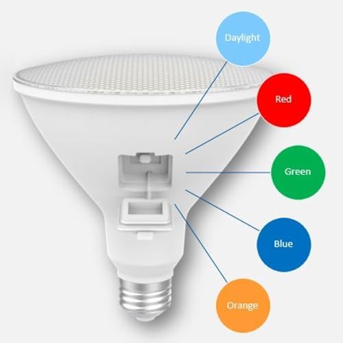 GE PAR38 LED Light Bulb, Outdoor Floodlight, 5 Color Options, Multi-Color - Image 2