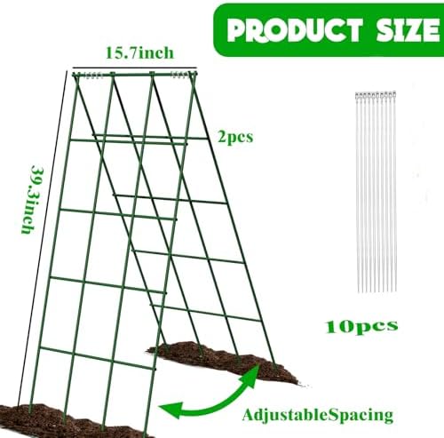 No Assembly Required Cucumber Trellis,2 Pack Trellis for Cucumbers,Outdoor Raised Bed Climbing Plant Support,A-Frame Garden Frame,Used for Vegetables,peas,Tomatoes,Squash,Melon and Fruit Frame - Image 3