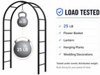 Thickened Tube Garden Arch,7.3ft Heavy-Duty Metal with 16mm Steel Tubes & 0.5mm Thickened Wall, Durable Outdoor Trellis for Climbing Plants,Roses,Garden Party,Ceremony & Decorations (Black) - Image 3