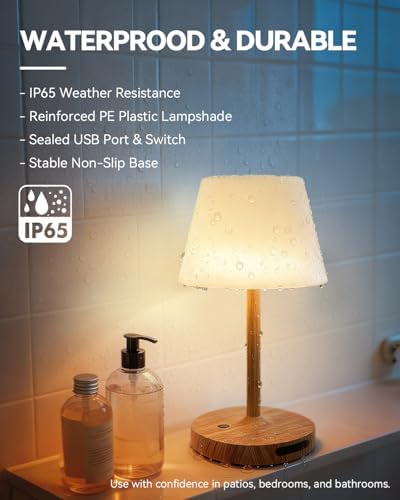 SAIWEYA Outdoor Waterproof Shower Lamp, 8000mAh Rechargeable Bathroom Lamp - Image 3