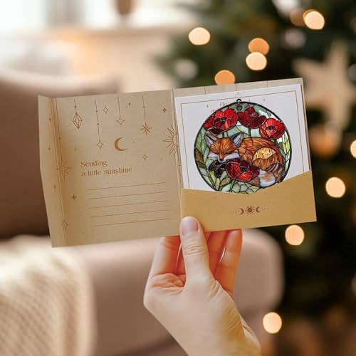 Fox Acrylic Suncatcher Size 8 inches, Boho Sun Catchers for Window Hanging Ornament, Stained Glass Effect Indoor Outdoor Garden Decor for Nature Lover, Gift for Mother's Day, Mom, Grandma, Wife - Image 4