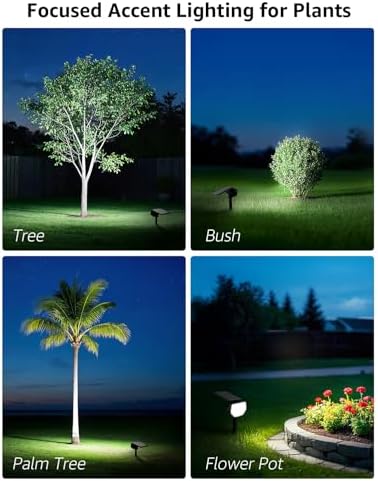Lepro Solar Decorative Spot Lights 4 Pack, Cool White Landscape Lighting - Image 3