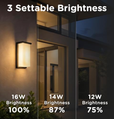 8 Inch Outdoor Wall Light, 1920LM LED Wall Sconce, Hardwired, ETL Listed - Image 3