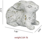 White Cement Rabbit Statue, Easter Bunny for Outdoor Garden Decor - Image 2
