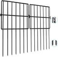 Getlay 20 Pack Animal Barrier Fences, 1.5" Gap No Digging Garden Fence Panels, Metals Black Deterrent Fence for Dogs Rabbits, Decorative Fence for Outdoor Landscape Patio Total 20 ft(L)×16 in(H) by Getlaygardenfence