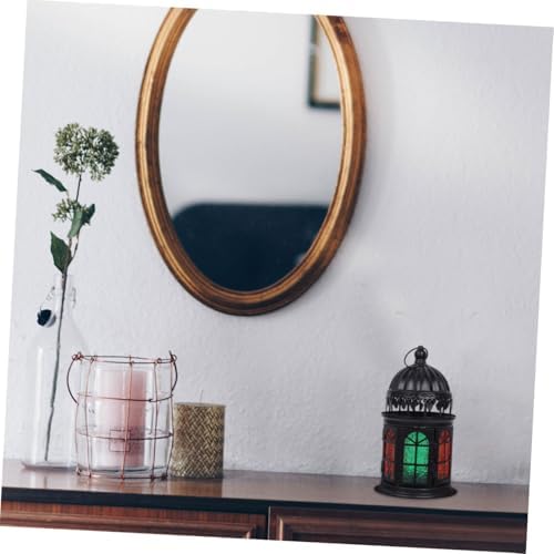 Moroccan Style Decorative Hanging Candle Lantern Colorful Glass Candle Holder Retro Desktop Home Ornament for Indoor Outdoor Use - Image 5