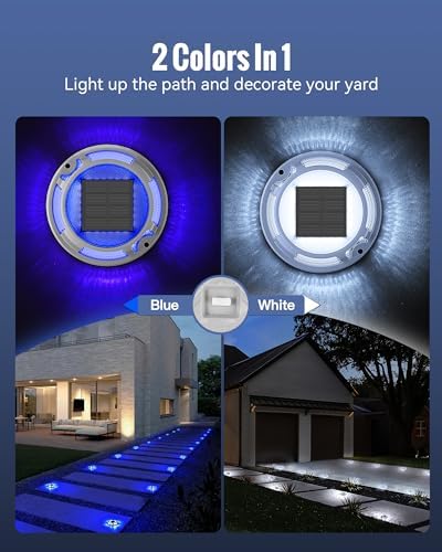 Solar Driveway Lights Dock Lights Waterproof 12 Pack, 2 Colors in 1 - Image 2