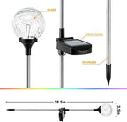 SOLPEX Solar Garden Lights 6 Pack, Solar Lights Outdoor Decorative, Solar Globe Lights Outdoor Waterproof for Yard and Garden, Multi-Color Changing Cracked Glass Ball LED Lights - Image 4