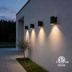 mirrea 7" Modern Outdoor Porch Wall Light, Matte Black, Pack of 4 - Image 2