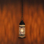 Lalhaveli Retro Iron Candle Lantern Moroccan Wrought Iron Metal Candle Holder Hanging Lamp Horse Light Lantern for Home Decor 7 x 3 Inch - Image 3