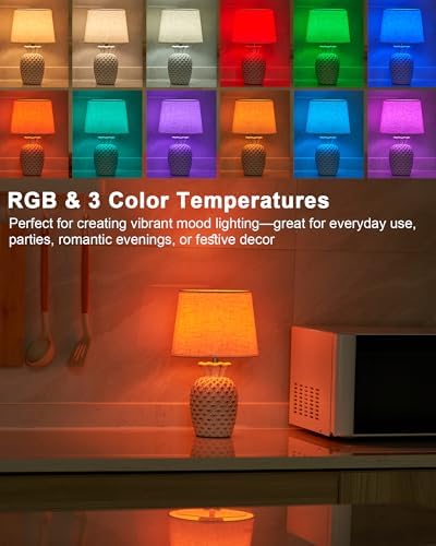 UMEXUS 13" Small Rechargeable Cordless Table Lamp, Pineapple Ceramic Base - Image 5