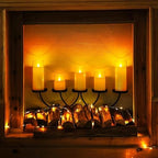 Homemory Pure White Flickering Flameless Candles, Battery Operated Acrylic LED Pillar Candles with Remote Control and Timer, Set of 9 - Image 5