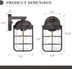 Emliviar Farmhouse Wall Mount Outdoor Lighting, Nautical Exterior Light Fixture Metal with Clear Glass, Outside Light in Oil Rubbed Bronze Finish for Garden & Porch, GE255BL ORB - Image 6