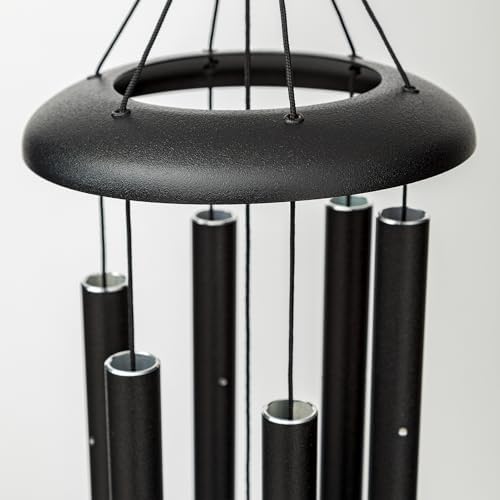 Corinthian Bells 27" Pet Memorial Wind Chime – Black – “Always Loved, Never Forgotten” with Engraved Pawprint – Soothing Sympathy Gift for Dog or Cat Loss & Remembrance - Image 4