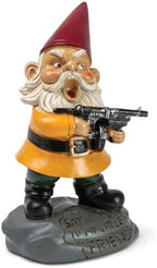 Angry Little Garden Gnome Statue, Outdoor Lawn & Yard Home Defender, Combat Figurine Sculpture Decorations, Funny Housewarming Gag Gift by BigMouthInc