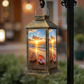 Solar Lantern Outdoor Waterproof Sea Shells Tropical Beach Garden Decor LED Hanging Solar Lights Tabletop Lamp Gifts for Women Mom Outside Yard Patio Porch by DERUINVAIO