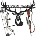 Personalized Deer Hunter Metal Wall Mount & Bow Rack, Custom Deer Hunting Gifts,Outdoor Hunting Decor, Cabin Wall Art, Hunting Room Decor, Lodge Wall Decor, Deer Hunting Accessories by HYTSIGN