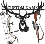 Personalized Deer Hunter Metal Wall Mount & Bow Rack, Custom Deer Hunting Gifts,Outdoor Hunting Decor, Cabin Wall Art, Hunting Room Decor, Lodge Wall Decor, Deer Hunting Accessories by HYTSIGN