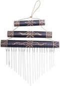NOVICA Handmade Bamboo Wind Chimes Sun Motif Black from Bali Indonesia Outdoor Living Moon NAT Geo Decor [18.5in L x 11.75in W x 1.2in D] 'Breezy Sound' by Novica