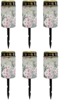 Poceacles Outdoor Solar Lights Waterproof Outdoor Lights Solar Powered Solar Lantern Light Blessed Candles Cemetery Lights Outdoor Stake for Eternal Decorative, Hummingbird Flower Green, Pack of 6 by Poceacles