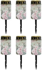 Poceacles Outdoor Solar Lights Waterproof Outdoor Lights Solar Powered Solar Lantern Light Blessed Candles Cemetery Lights Outdoor Stake for Eternal Decorative, Hummingbird Flower Green, Pack of 6 by Poceacles